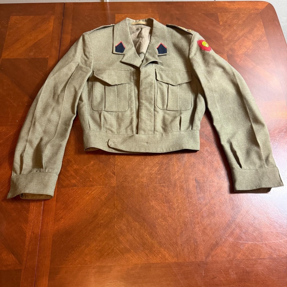 Vintage 1976 Belgian Military Wool Jacket Size 20E 4X Original Insignia - Picture 1 of 16